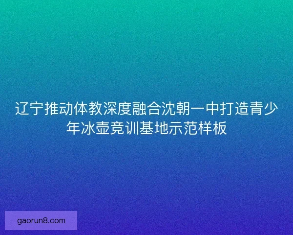 辽宁推动体教深度融合沈朝一中打造青少年冰壶竞训基地示范样板 辽宁推动体教深度融合沈朝一中打造青少年冰壶竞训基地示范样板