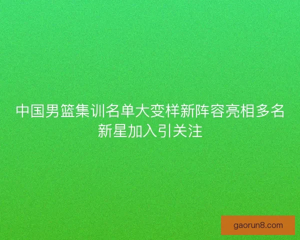 中国男篮集训名单大变样新阵容亮相多名新星加入引关注 中国男篮集训名单大变样新阵容亮相多名新星加入引关注